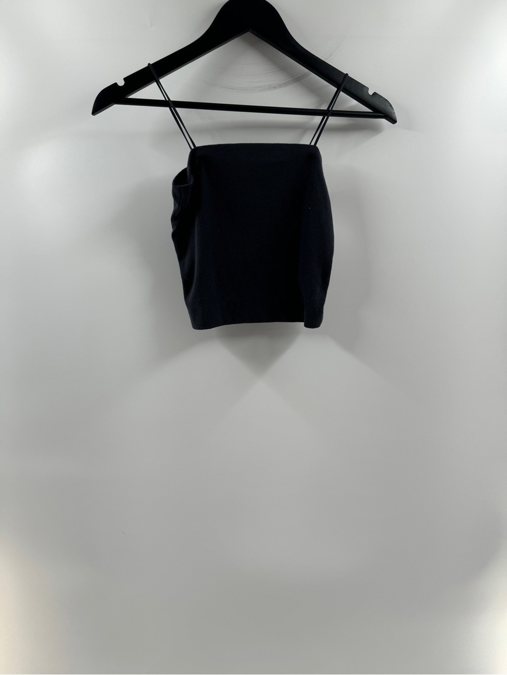 American Eagle Black Ribbed Cropped Tank Top – Women's Small